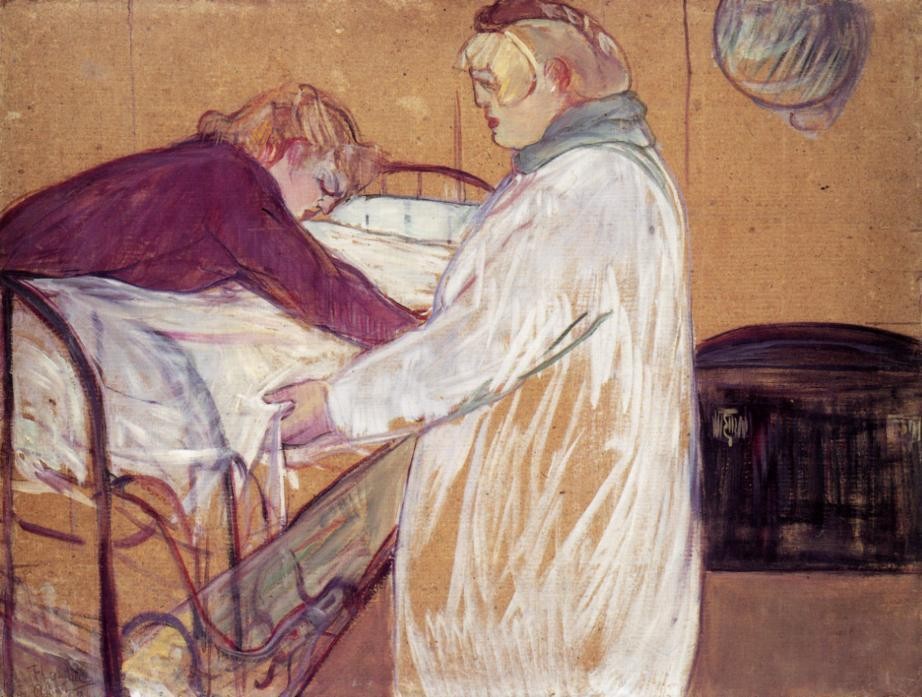 Two Women Making The Bed by Henri de Toulouse-Lautrec