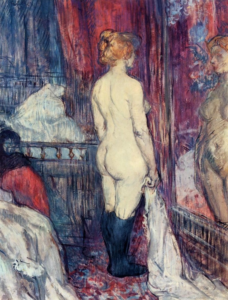Nude Standing Before A Mirror by Henri de Toulouse-Lautrec