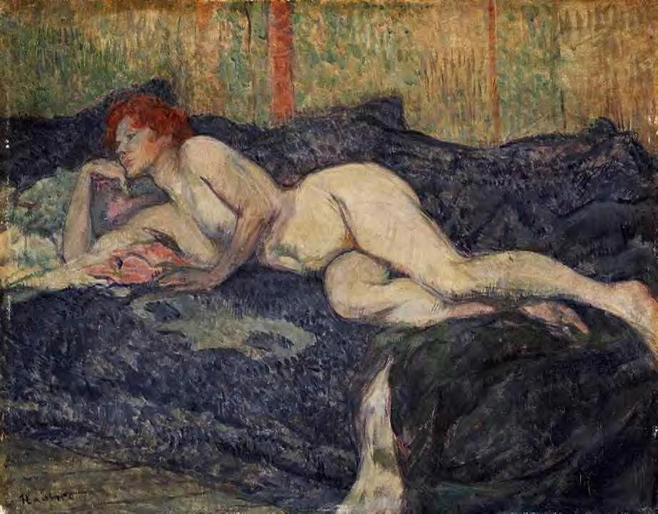 Reclining Nude by Henri de Toulouse-Lautrec
