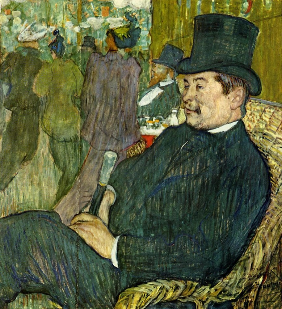 M Delaporte At The Jardin De Paris by Henri de Toulouse-Lautrec