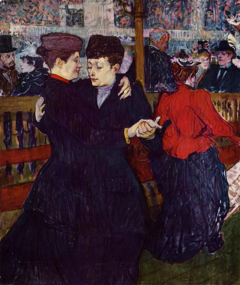 At The Moulin Rouge The Two Waltzers by Henri de Toulouse-Lautrec