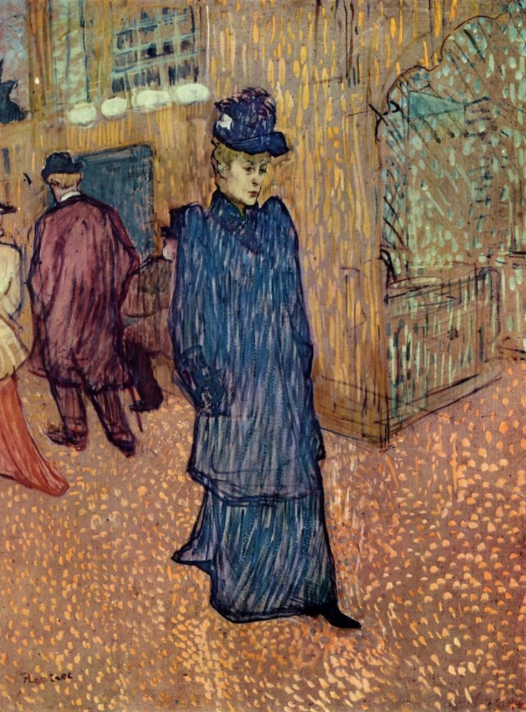 Jane Avril Leaving The Moulin Rouge by Henri de Toulouse-Lautrec