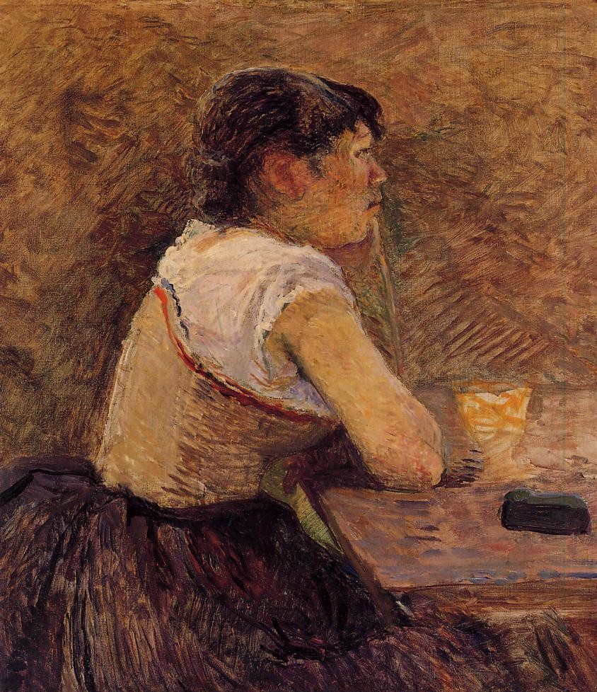 At Gennelle Absinthe Drinker by Henri de Toulouse-Lautrec