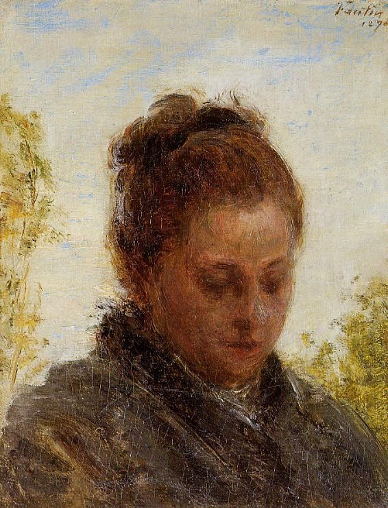 Head of a Young Woman by Henri Fantin-Latour