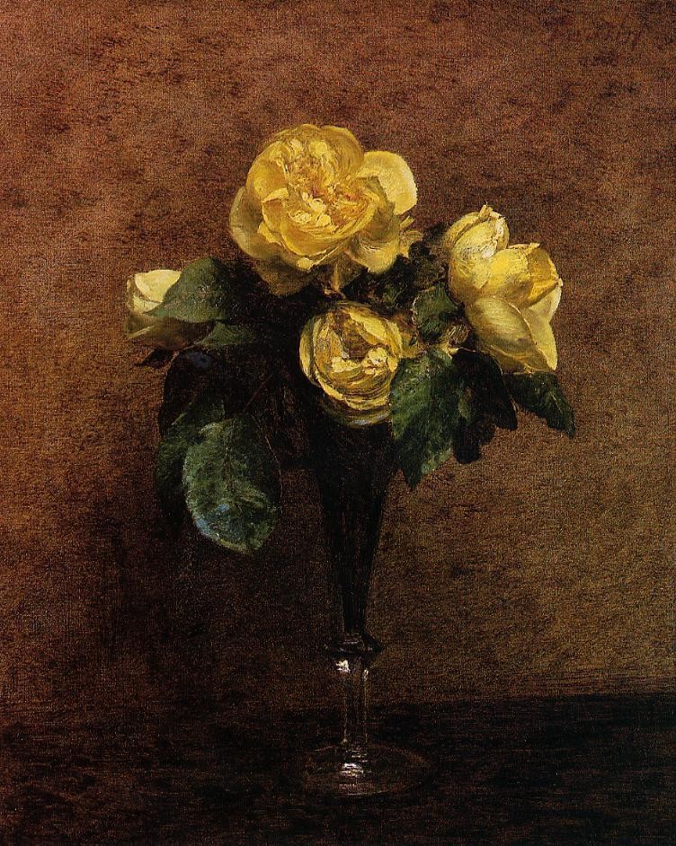 Fleurs Roses Marechal Neil by Henri Fantin-Latour