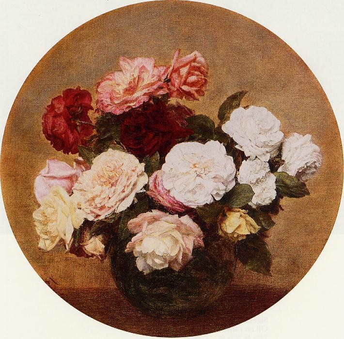A Large Bouquet of Roses by Henri Fantin-Latour
