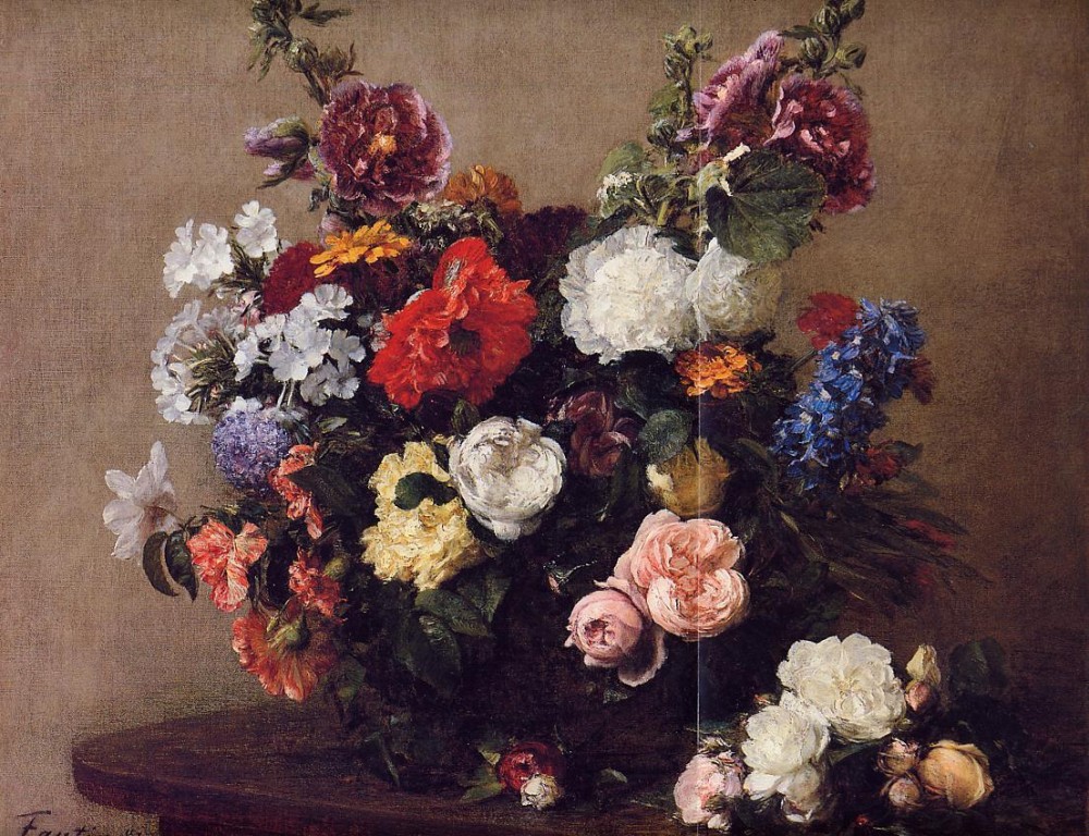 Bouquet of Diverse Flowers by Henri Fantin-Latour