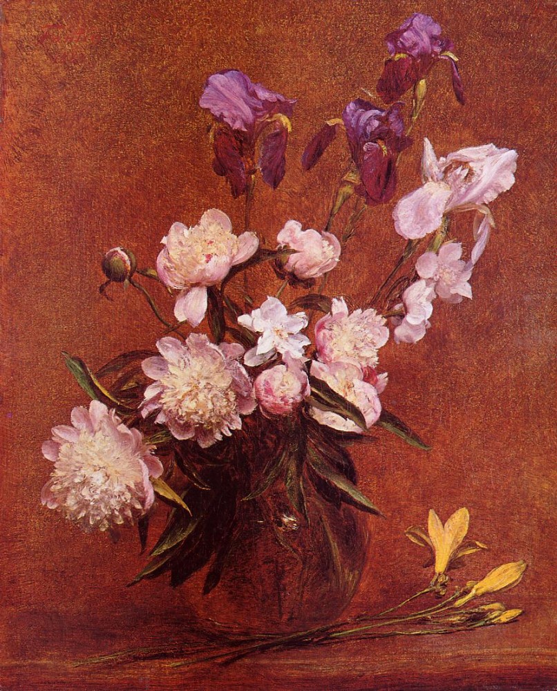 Bouquet of Peonies and Iris by Henri Fantin-Latour