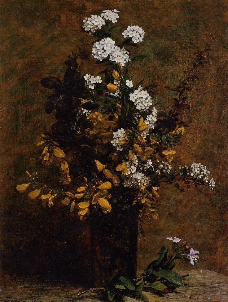 Broom and Other Spring Flowers in a Vase by Henri Fantin-Latour