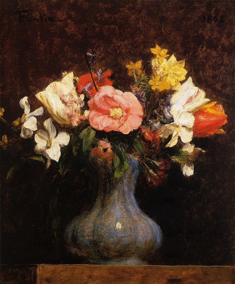 Flowers Camelias and Tulips by Henri Fantin-Latour