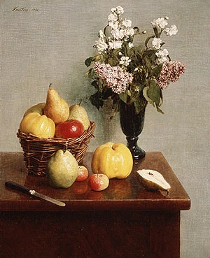 Still Life with Flowers and Fruit by Henri Fantin-Latour