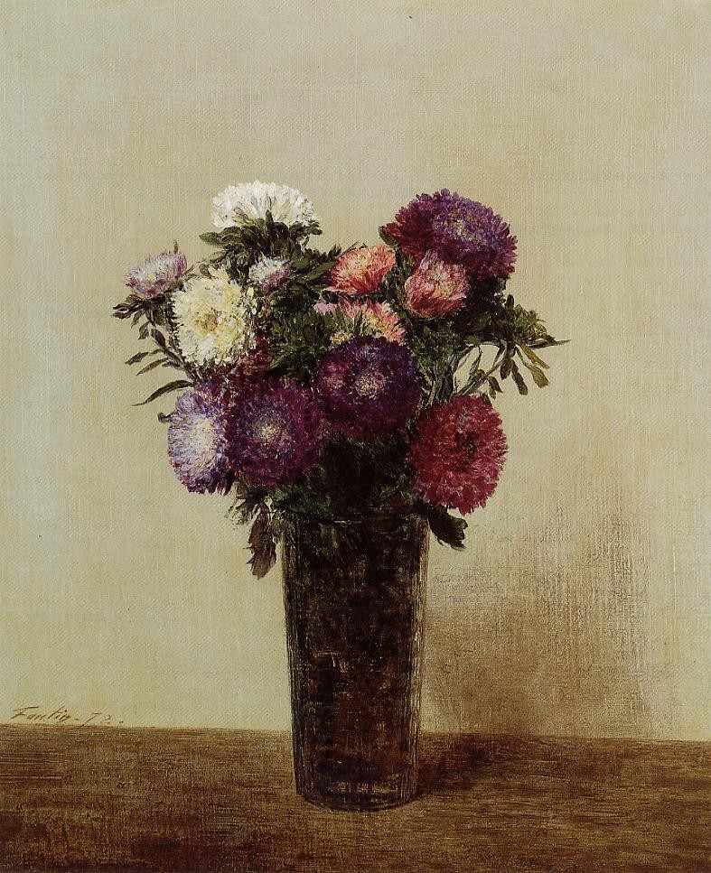 Vase of Flowers Queens Daisies by Henri Fantin-Latour