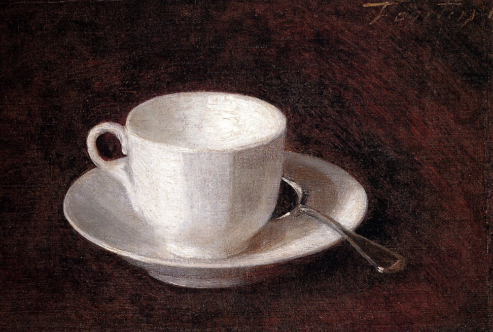 White Cup And Saucer by Henri Fantin-Latour