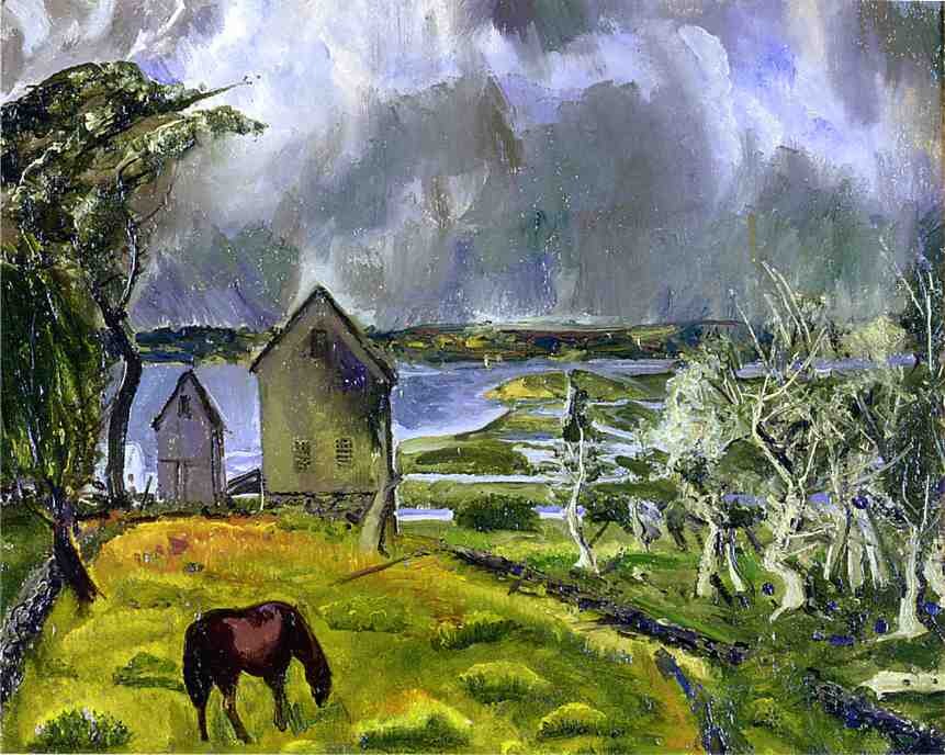 Edge Of The Pasture Glow Of The Sun by George Wesley Bellows