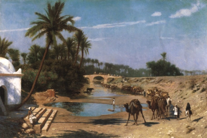 An Arab Caravan by Jean-Léon Gérôme
