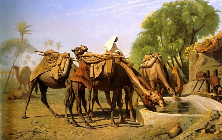 Camels at the Fountain by Jean-Léon Gérôme