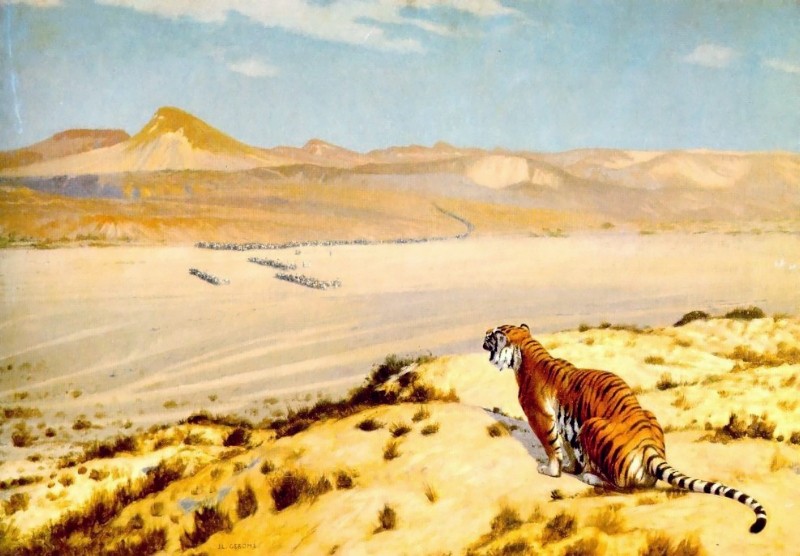 Tiger on the Watch2 by Jean-Léon Gérôme