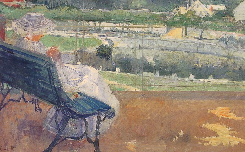 Lydia Seated on A Porch Crocheting by Mary Stevenson Cassatt