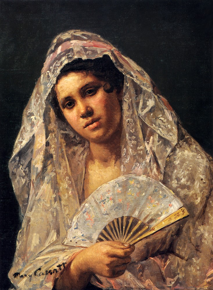 Spanish Dancer Wearing A Lace Mantilla by Mary Stevenson Cassatt