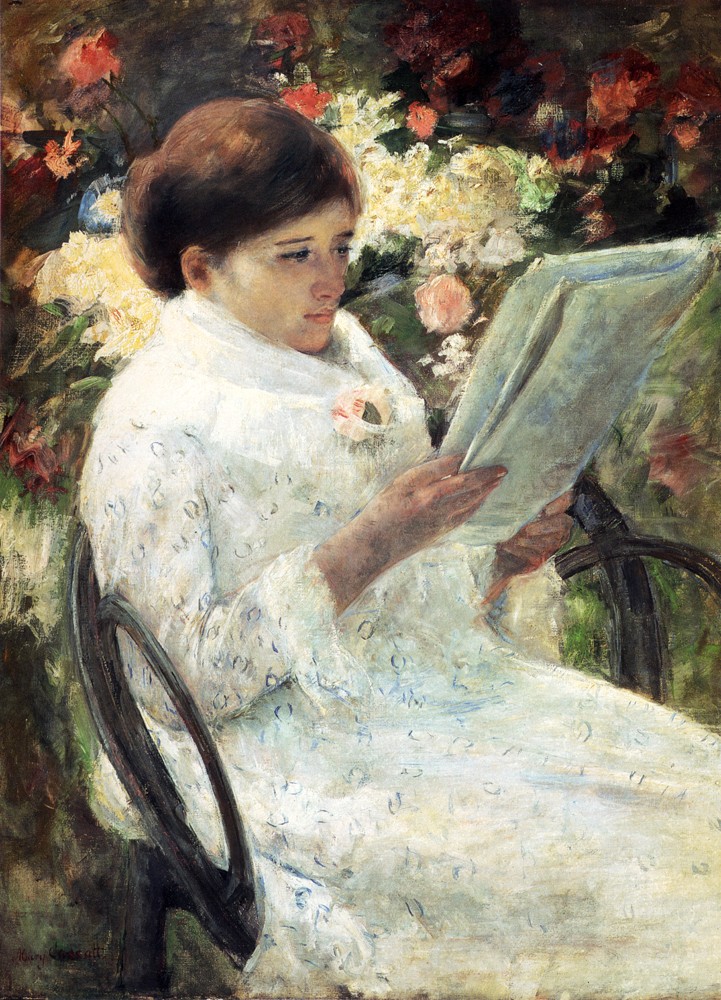 Woman Reading In A Garden by Mary Stevenson Cassatt