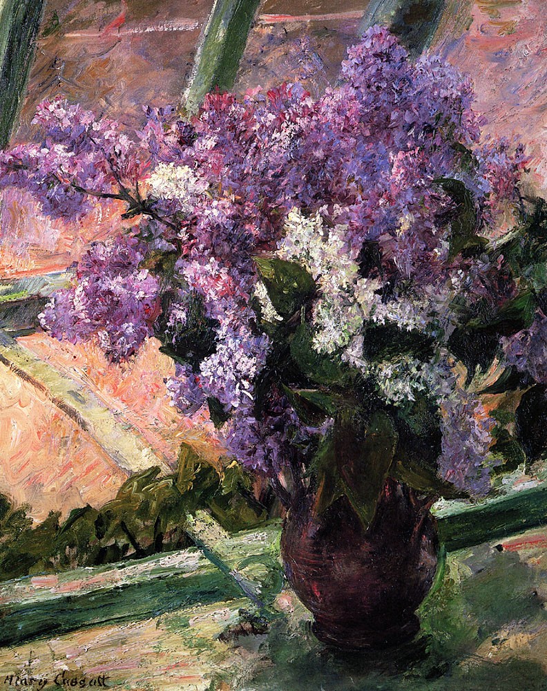 Lilacs in a Window by Mary Stevenson Cassatt