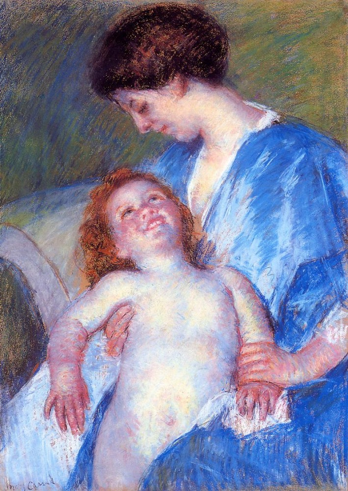 Baby Smiling up at Her Mother by Mary Stevenson Cassatt