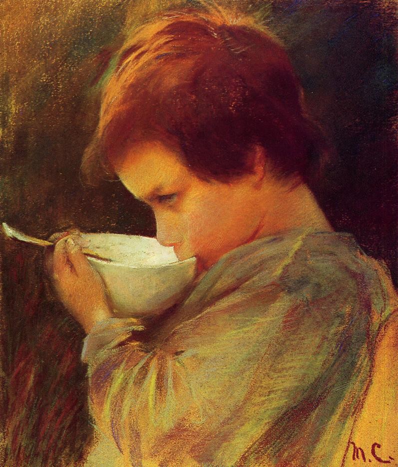 Child Drinking Milk by Mary Stevenson Cassatt