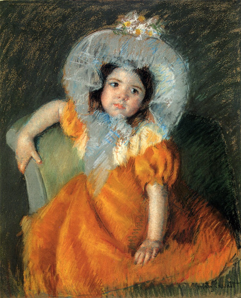 Child In Orange Dress by Mary Stevenson Cassatt