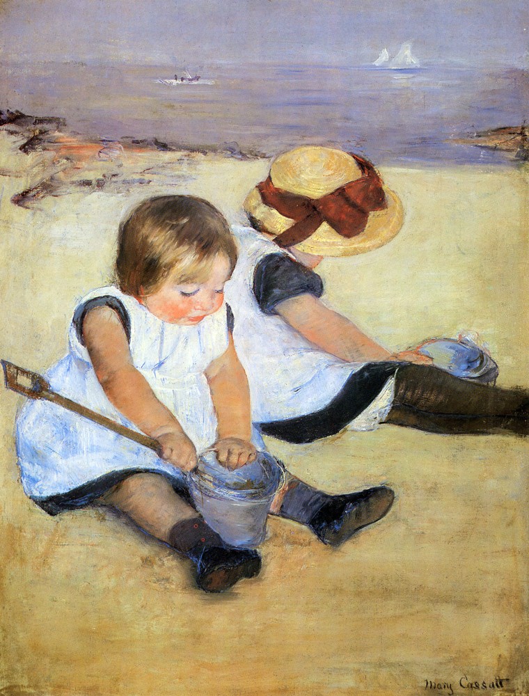 Children Playing On The Beach by Mary Stevenson Cassatt