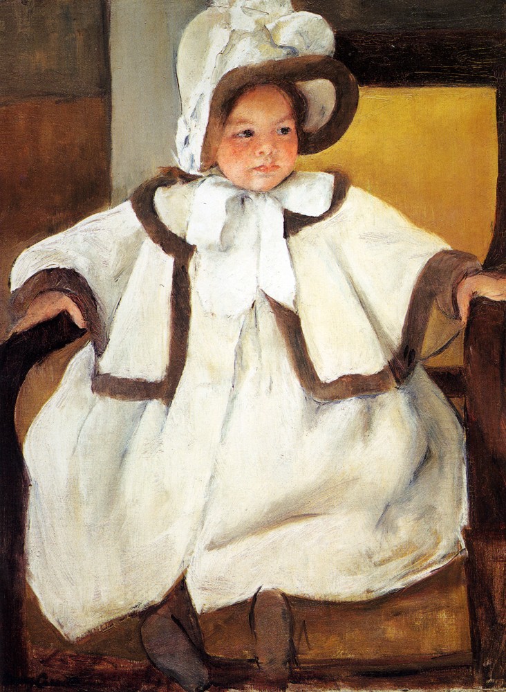 Ellen Mary Cassatt In A White Coat by Mary Stevenson Cassatt