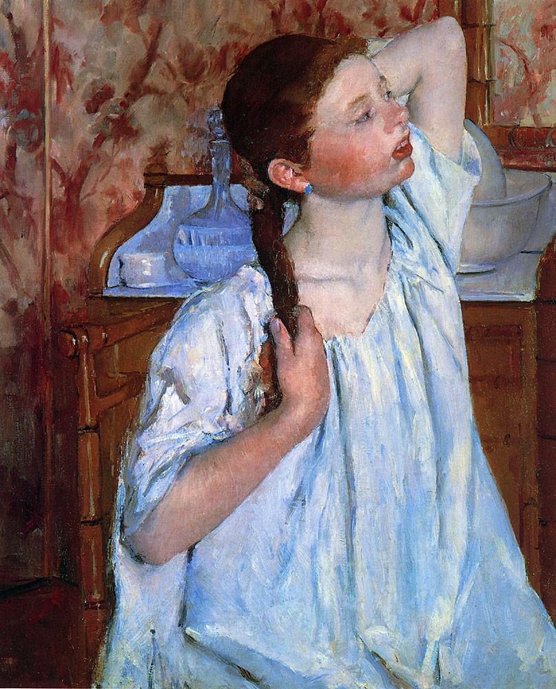 Girl Arranging Her Hair by Mary Stevenson Cassatt