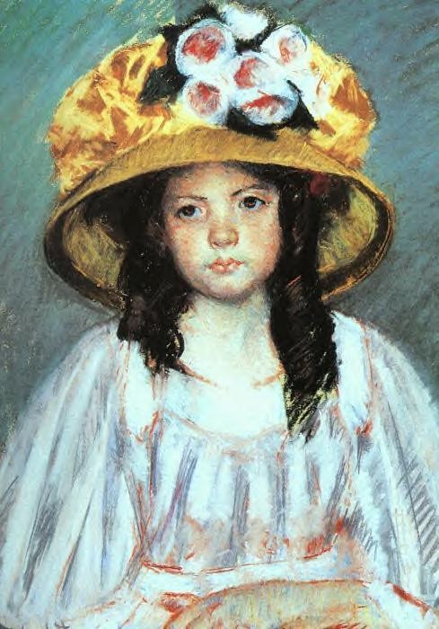 Girl in a Large Hat by Mary Stevenson Cassatt