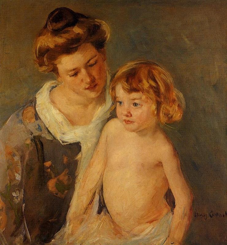 Jules Standing by His Mother by Mary Stevenson Cassatt