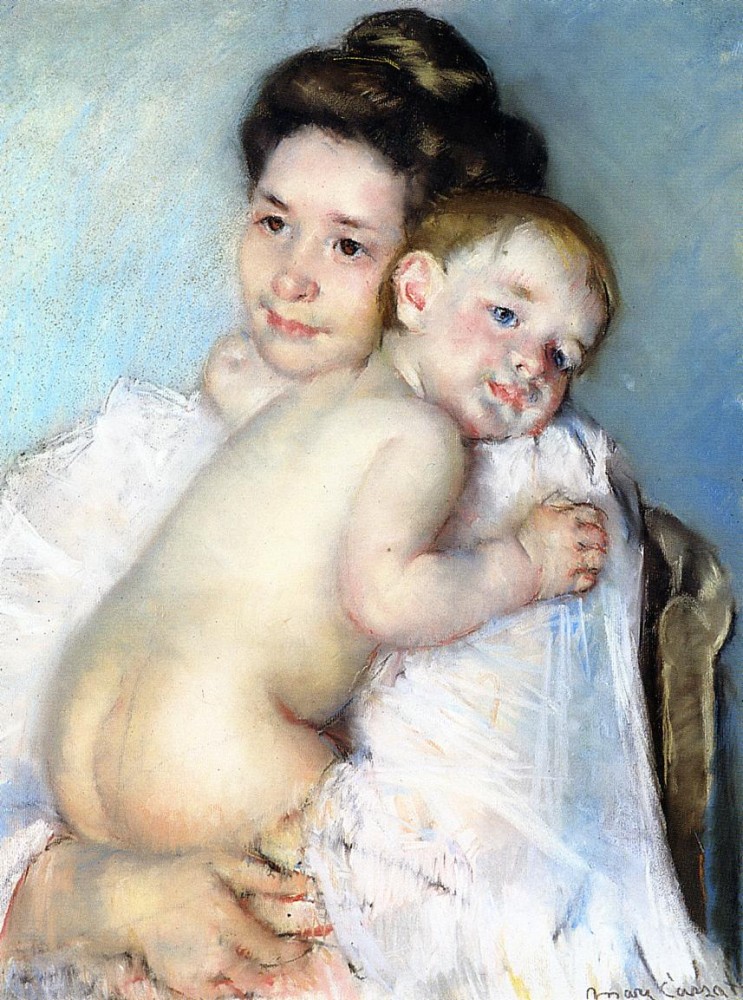 Mother Berthe Holding Her Baby by Mary Stevenson Cassatt