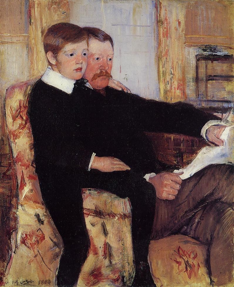 Portrait of Alexander J. Cassat and His Son Robert Kelso Cassatt by Mary Stevenson Cassatt