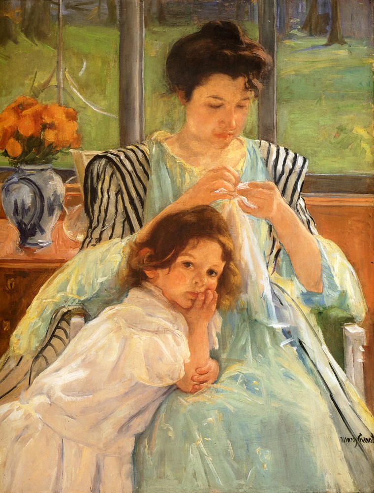 Young Mother Sewing by Mary Stevenson Cassatt