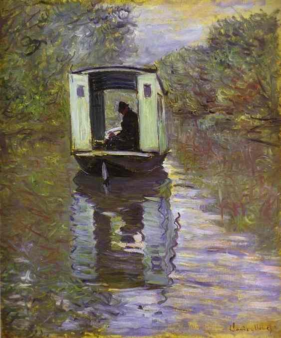 The Boat Studio by Oscar-Claude Monet
