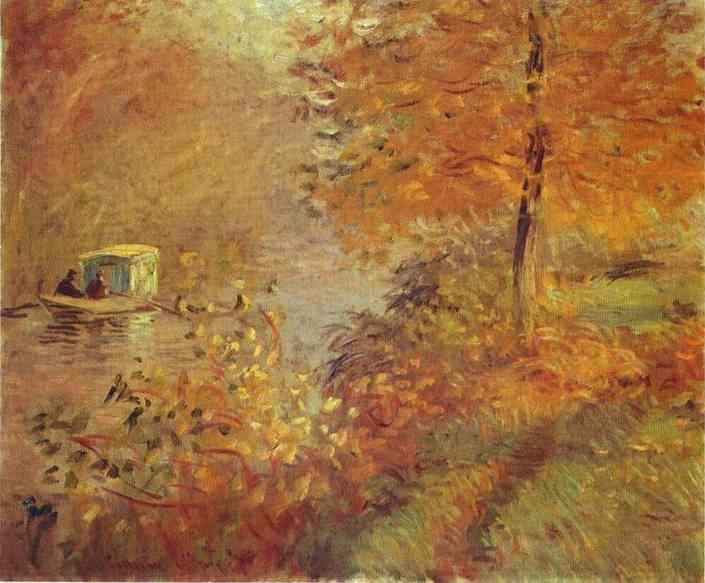 The Studio Boat by Oscar-Claude Monet