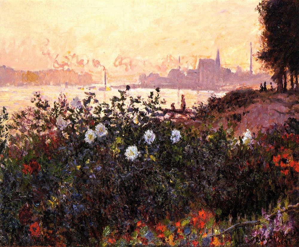 Argenteuil, Flowers by the Riverbank by Oscar-Claude Monet