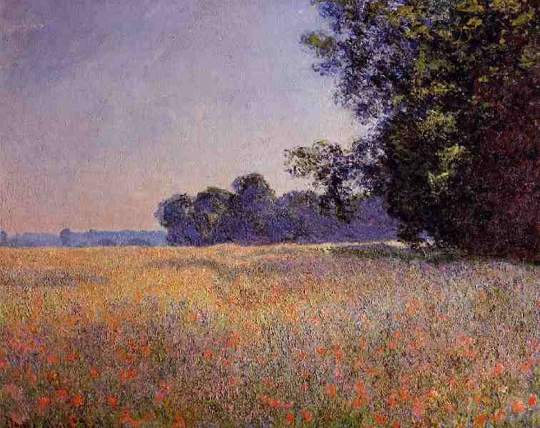 Oat and Poppy Field, Giverny by Oscar-Claude Monet