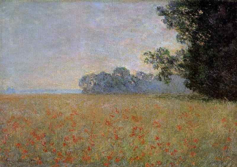 Oat and Poppy Field by Oscar-Claude Monet