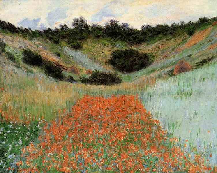 Poppy Field in a Hollow near Giverny by Oscar-Claude Monet