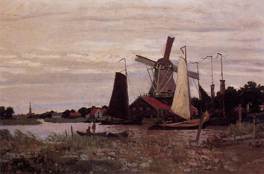 A Windmill at Zaandam by Oscar-Claude Monet
