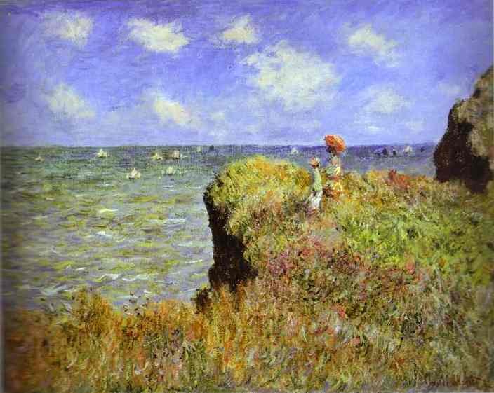 Clifftop Walk at Pourville by Oscar-Claude Monet