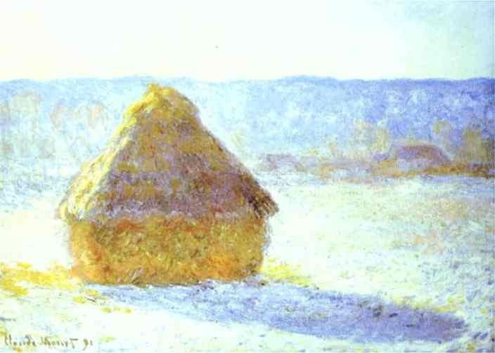 Haystack, Snow Effects, Morning by Oscar-Claude Monet
