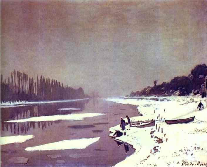 Ice on the Seine near Bougival by Oscar-Claude Monet