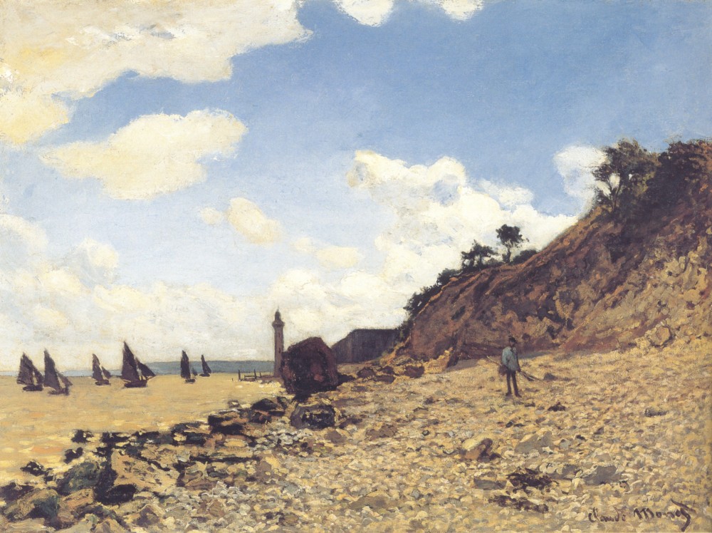 Beach at Honfleux by Oscar-Claude Monet