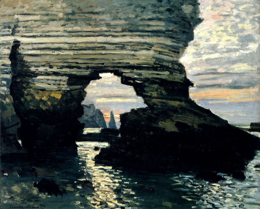 La Porte D Amount Etretat by Oscar-Claude Monet