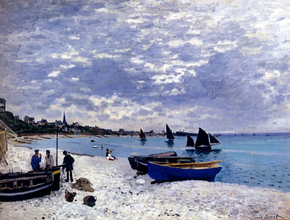 The Beach At Sainte Adresse by Oscar-Claude Monet