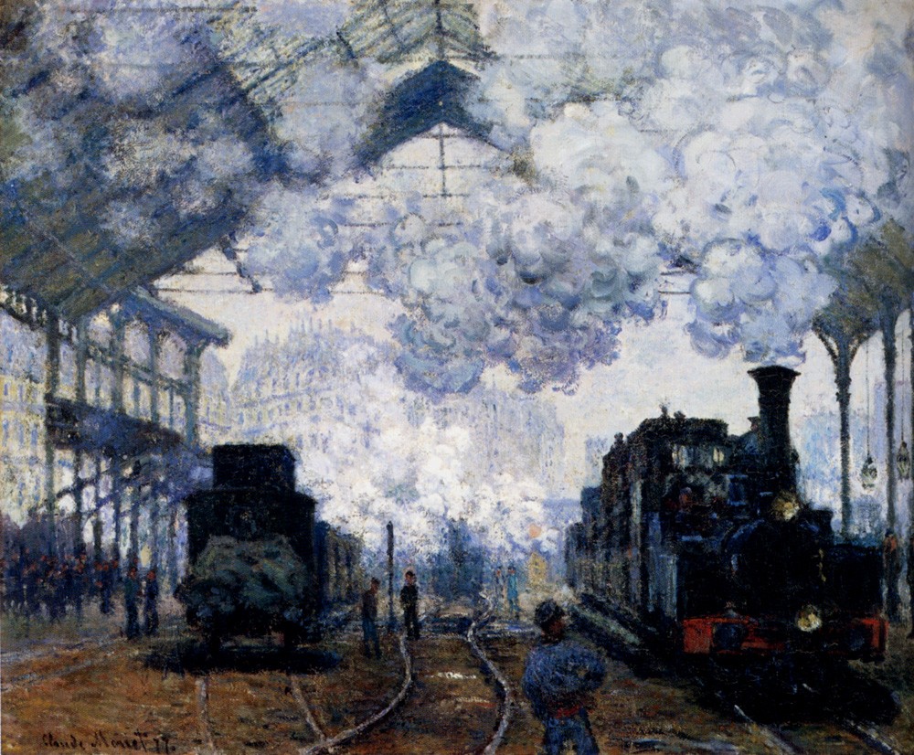 The Gare Saint Lazare Arrival Of A Train by Oscar-Claude Monet